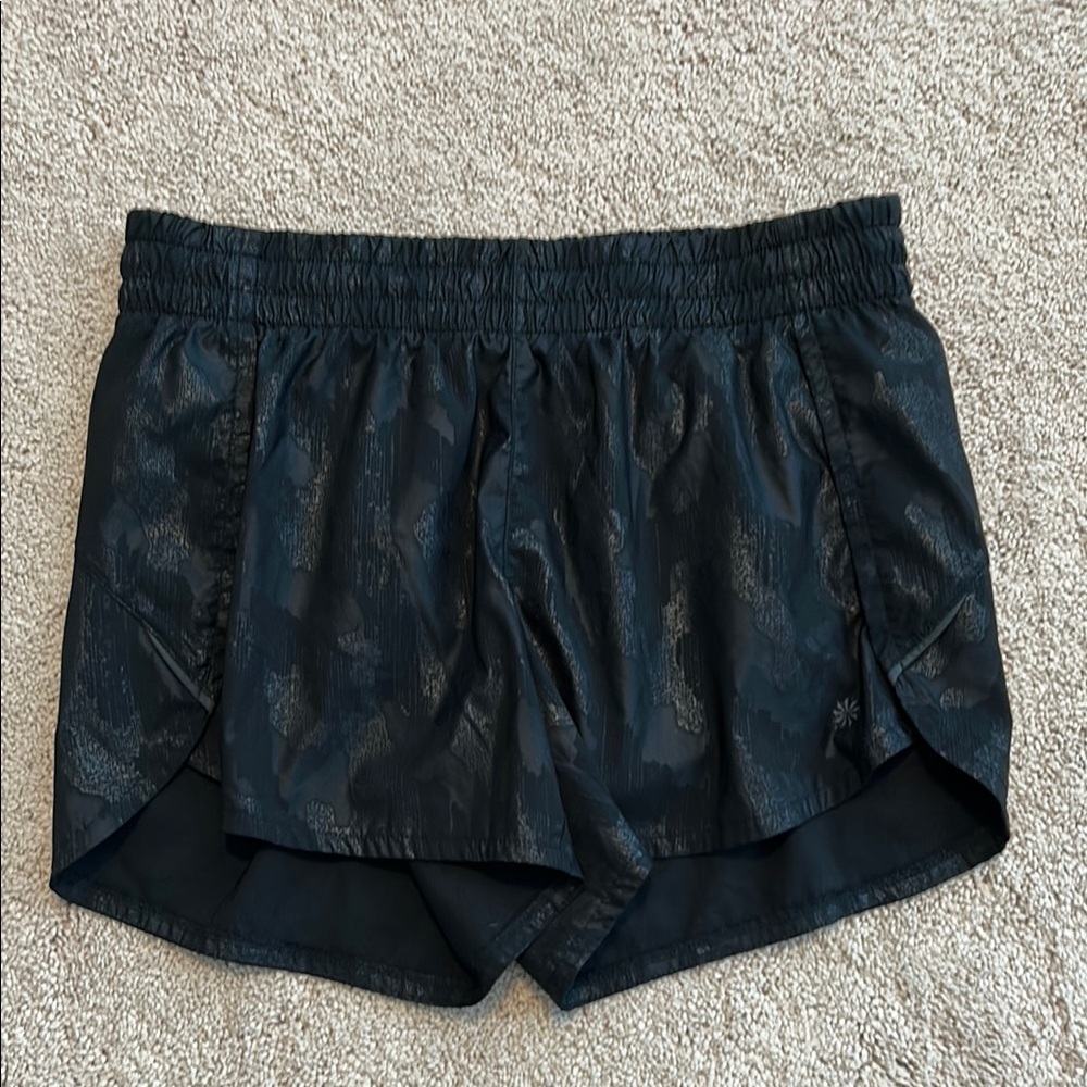 Athleta Black Camo Athletic Shorts